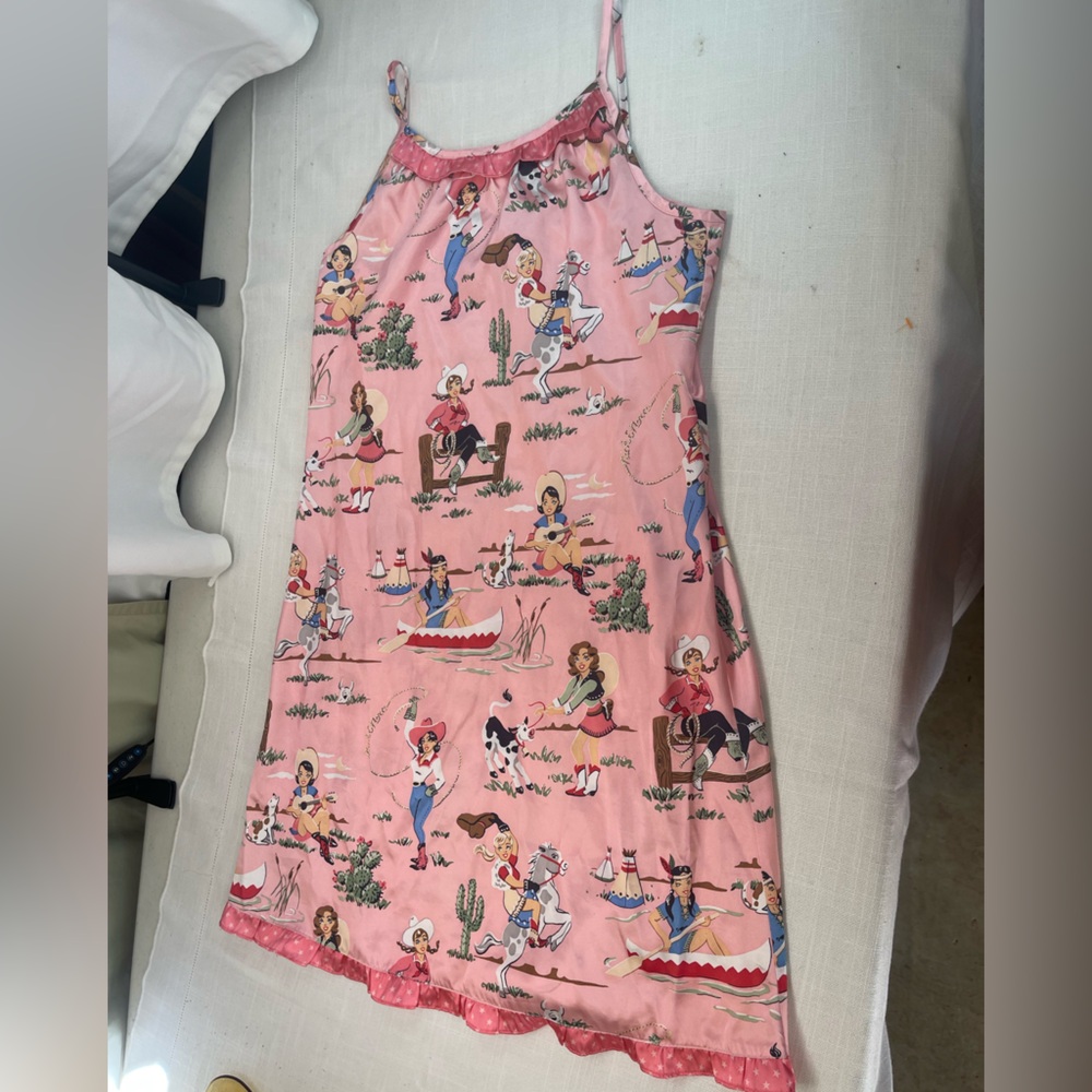 Nick & Nora Pink Western pajama dress